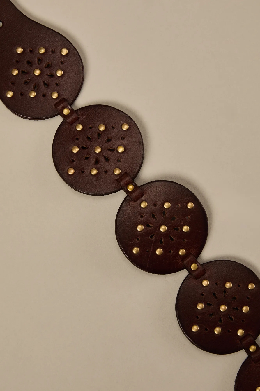 LEATHER STUD OVAL BELT, image 3