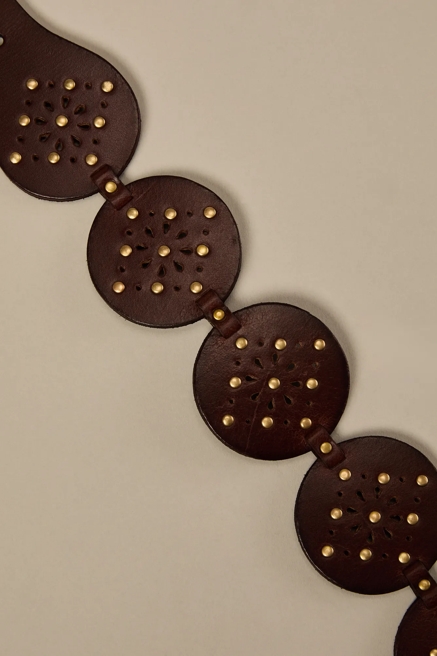 LEATHER STUD OVAL BELT, image 3