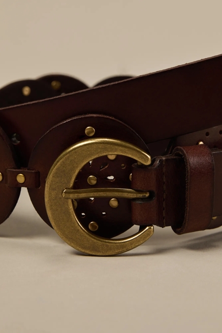 LEATHER STUD OVAL BELT, image 4