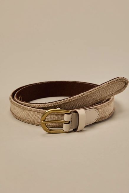 JUTE BELT with leather trim, image 1