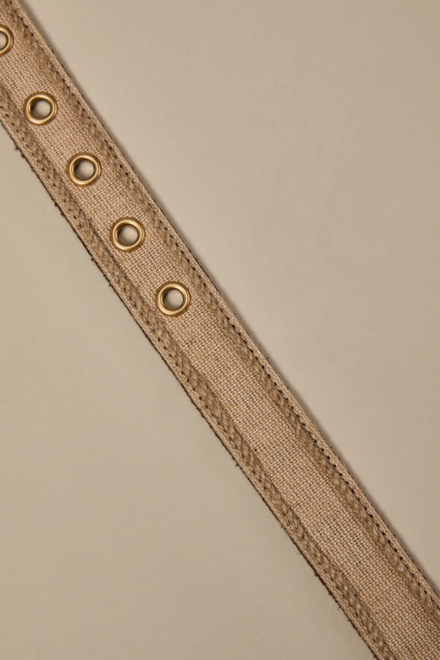 JUTE BELT with leather trim, image 2