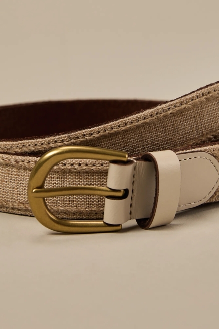 JUTE BELT with leather trim, image 3