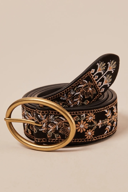 VINTAGE FLORAL EMBROIDERED BELT, image 1