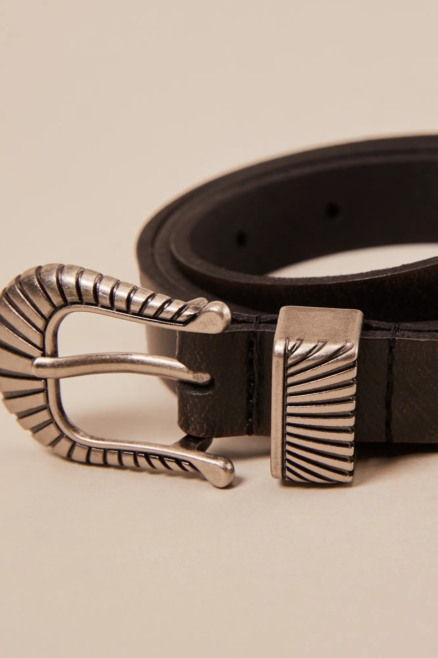 WESTERN FADED LEATHER BELT, image 3
