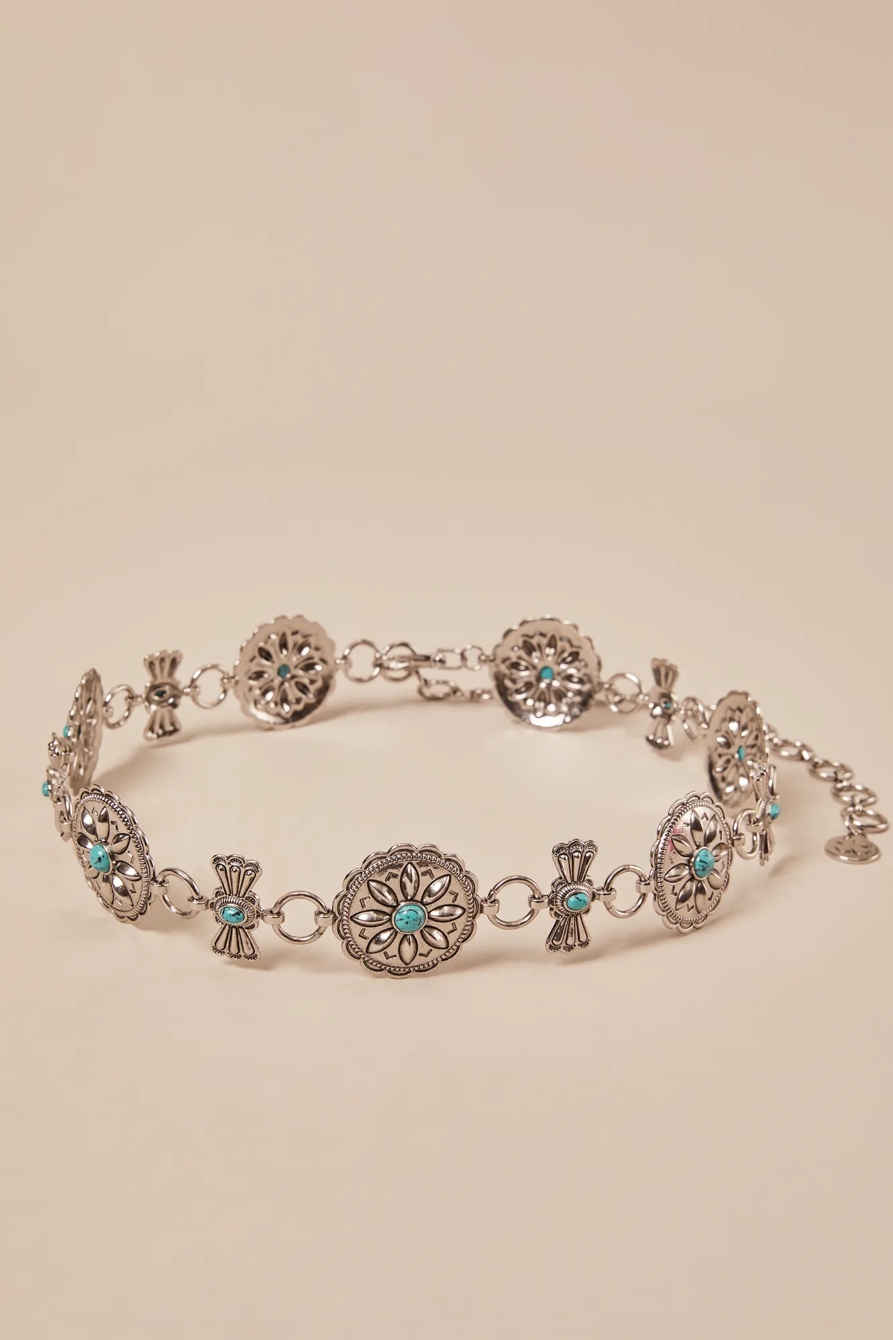 METAL TURQ CHAIN BELT, image 2
