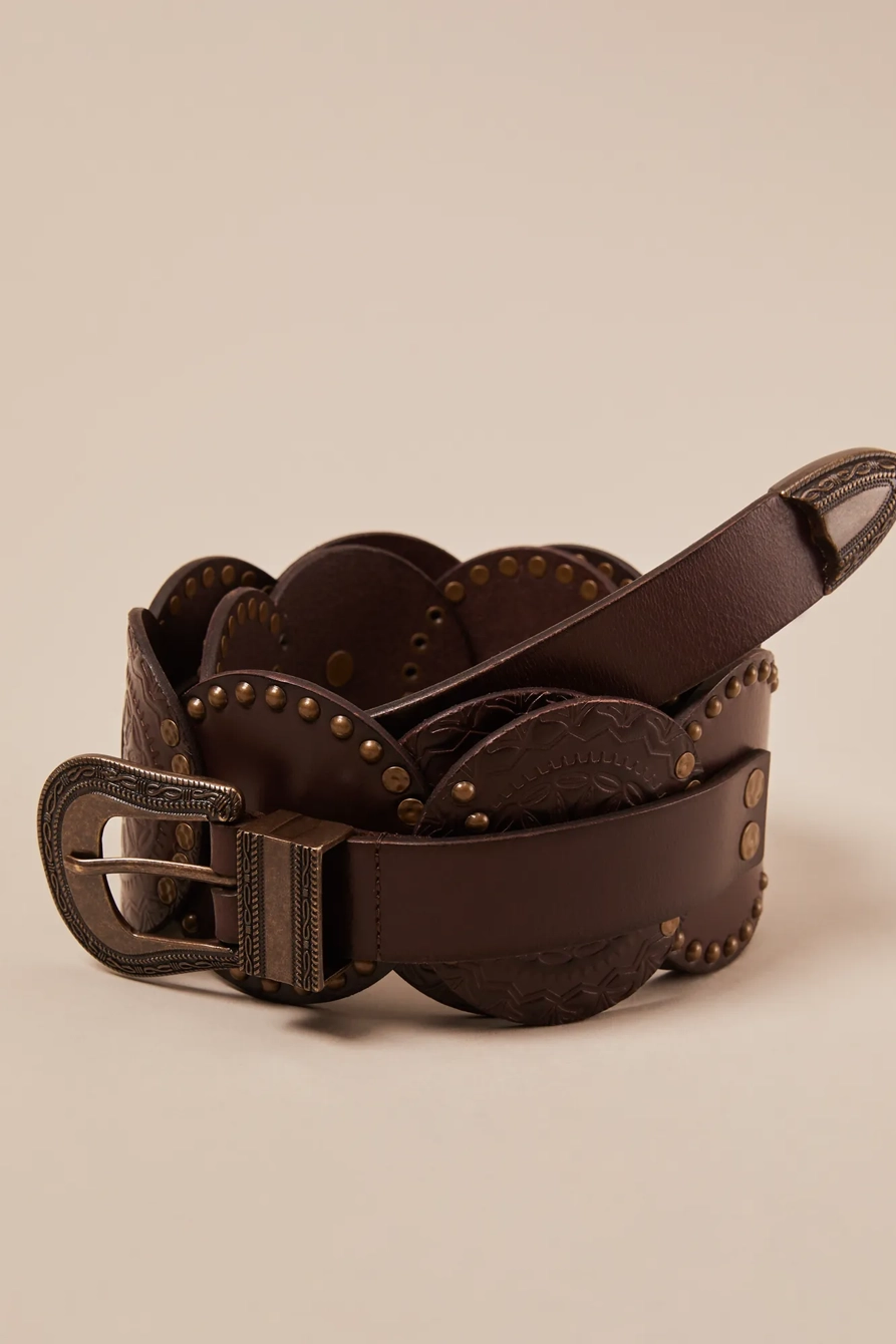 STUDDED LEATHER FESTIVAL BELT