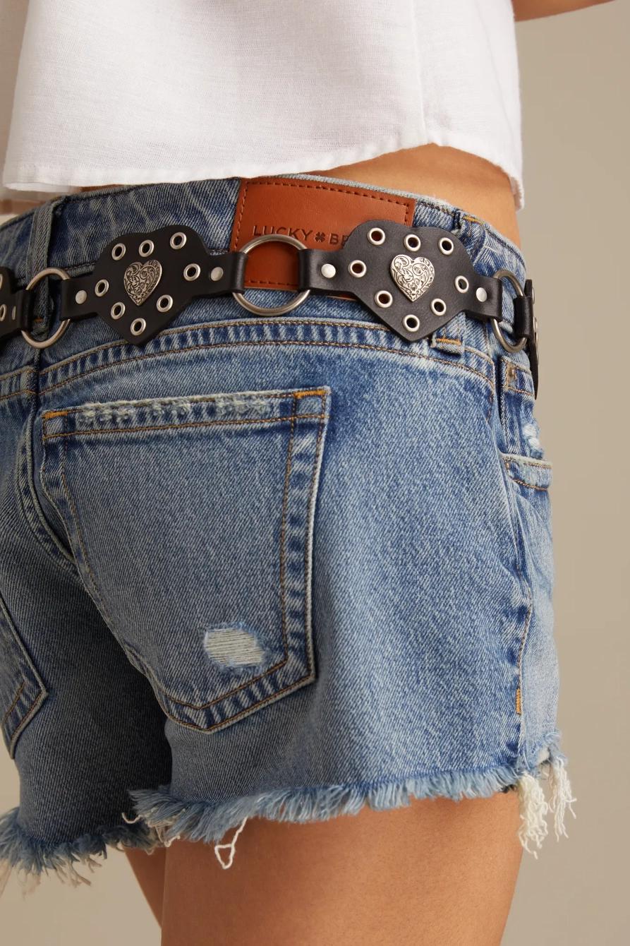 HEART STUDDED LEATHER BELT