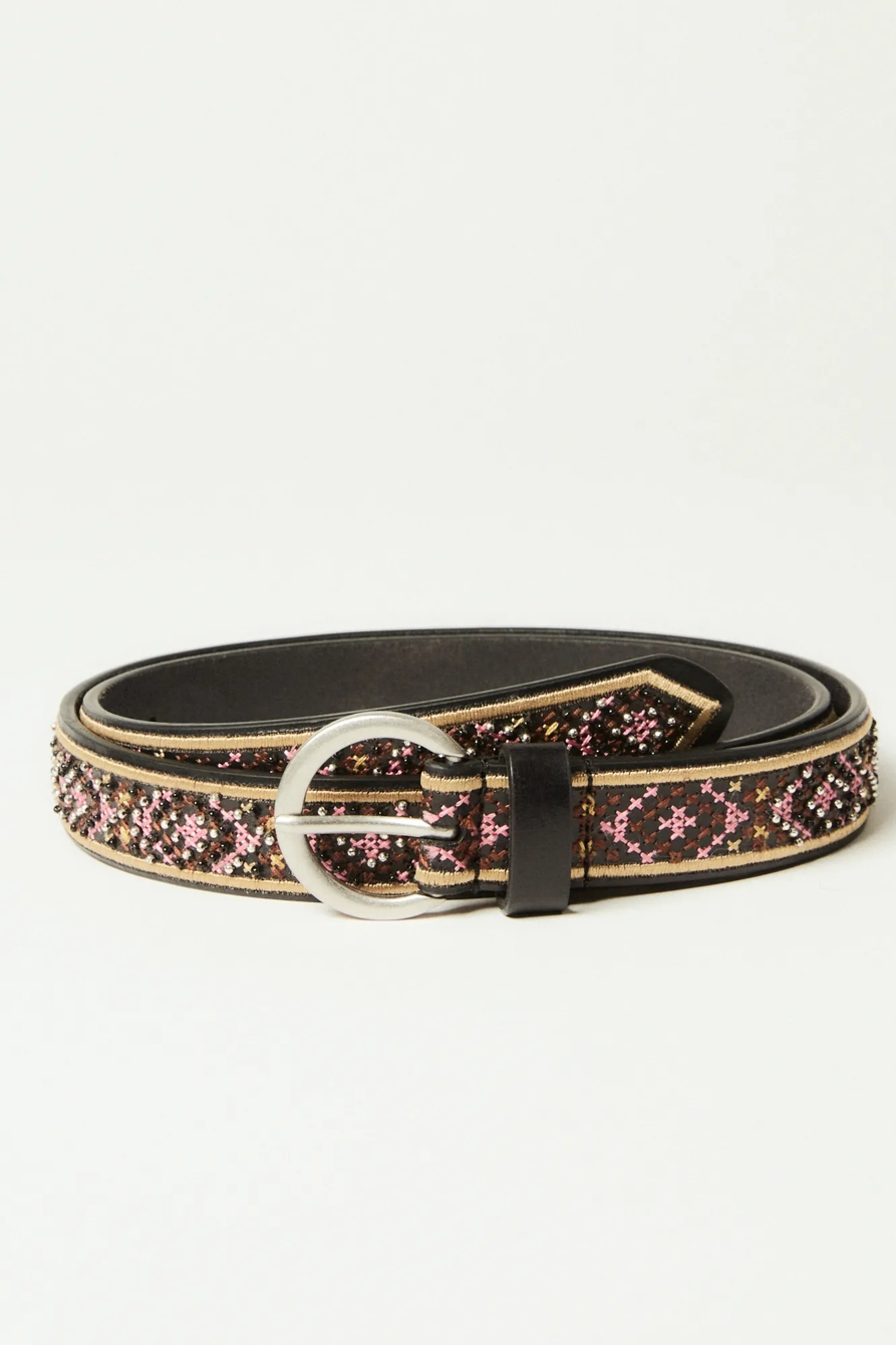 MULTI COLORED GEO EMBROIDERY BELT, image 1