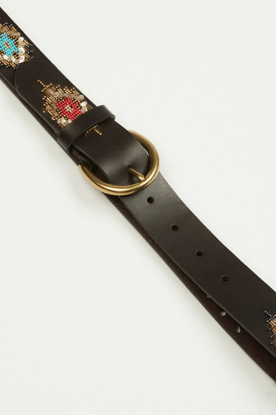 MUTI COLORED GEO WESTERN BEADED BELT, image 2