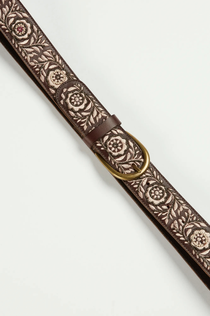 TONAL BEADED EMBROIDERED BELT, image 2
