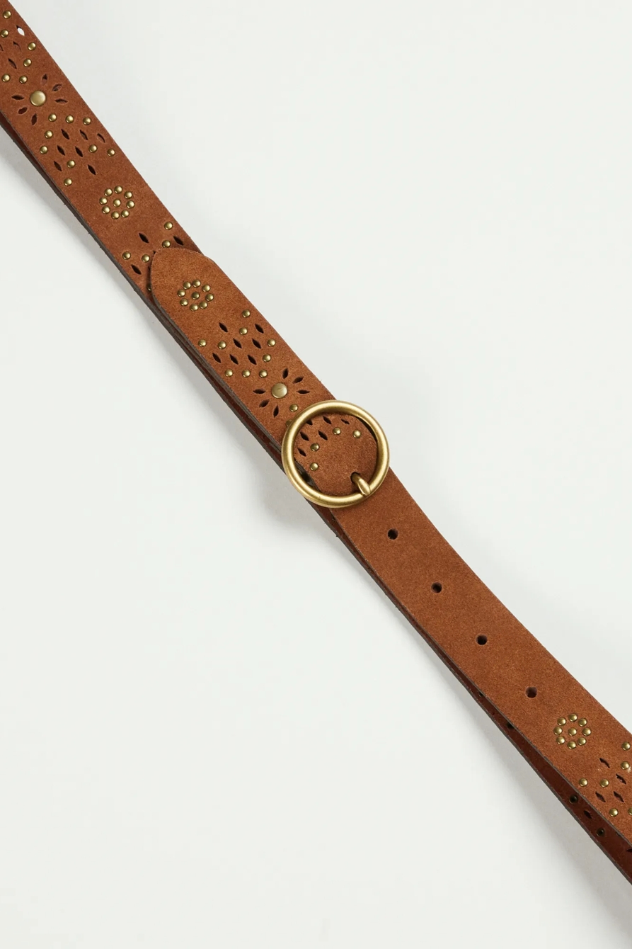 MINI STUDDED SUEDE BELT, image 2