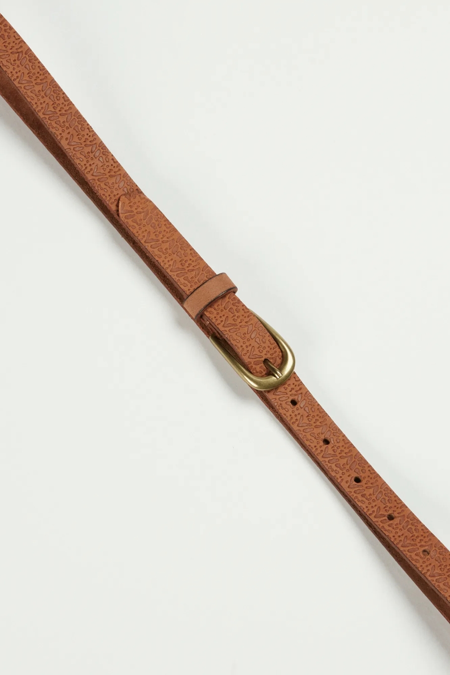 SKINNY FLORAL EMBOSSED BELT, image 2