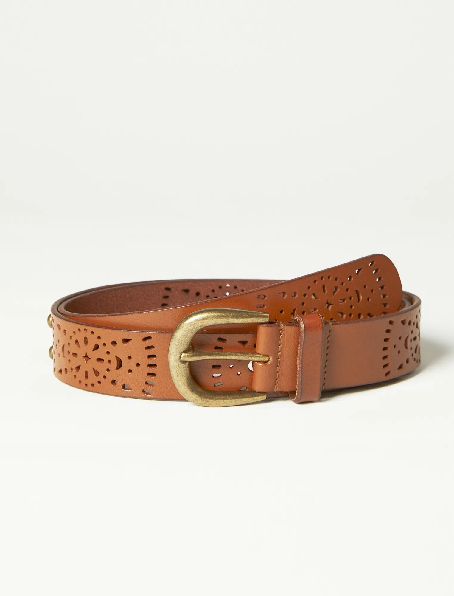 1728 Women\'s Boyfriend Belt, Khkiolvsd, Brown Boyfriend Belt - Carmel Brown - camino brands main image 2