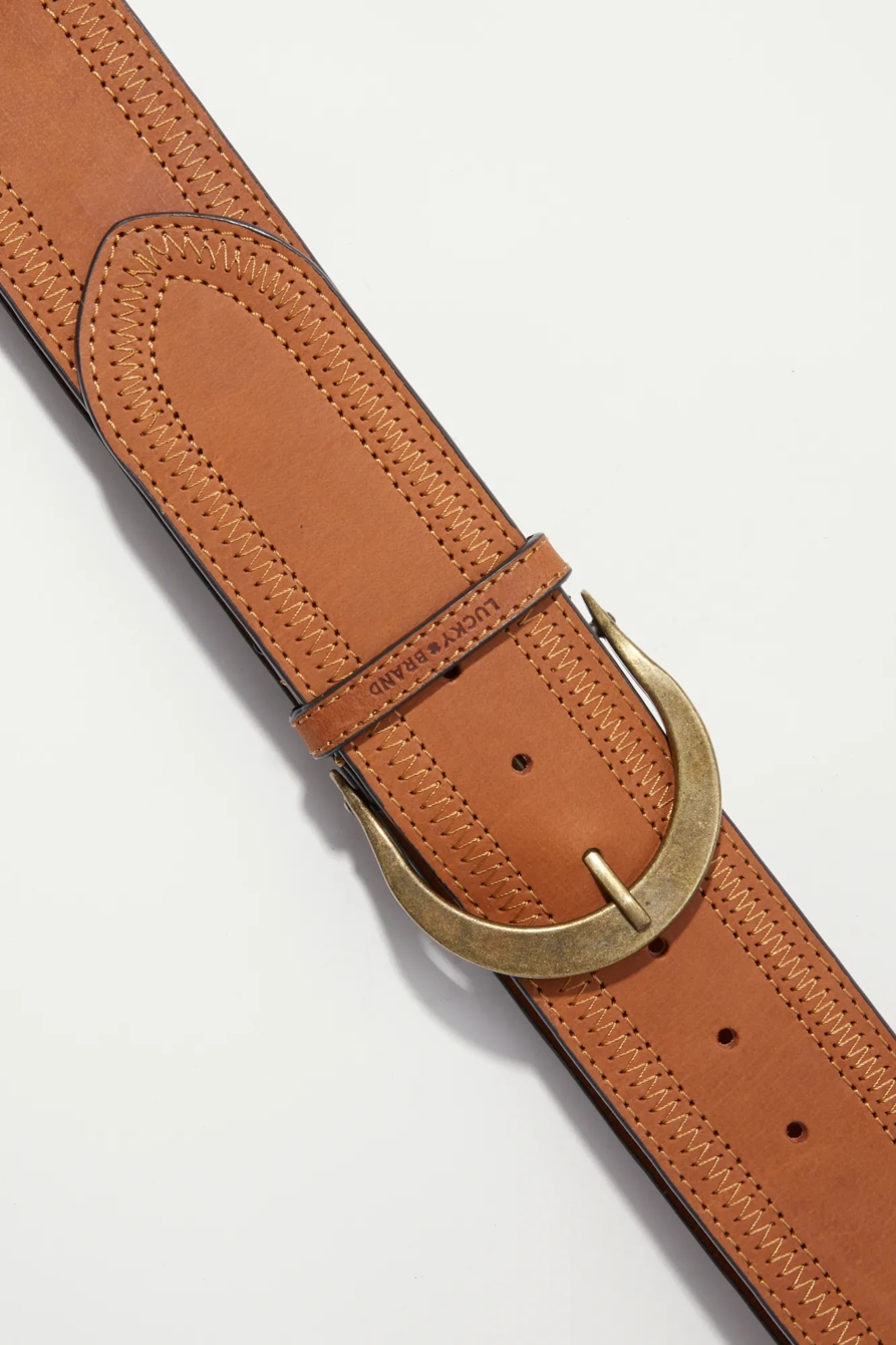 STATEMENT STITCH LEATHER BELT, image 2