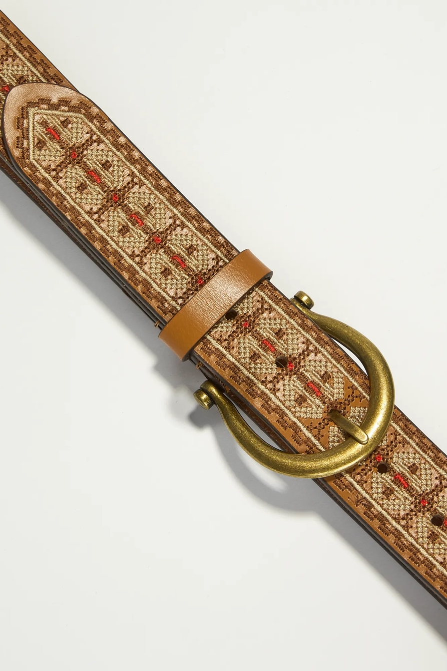 TONAL GEO EMBROIDERED BELT, image 2