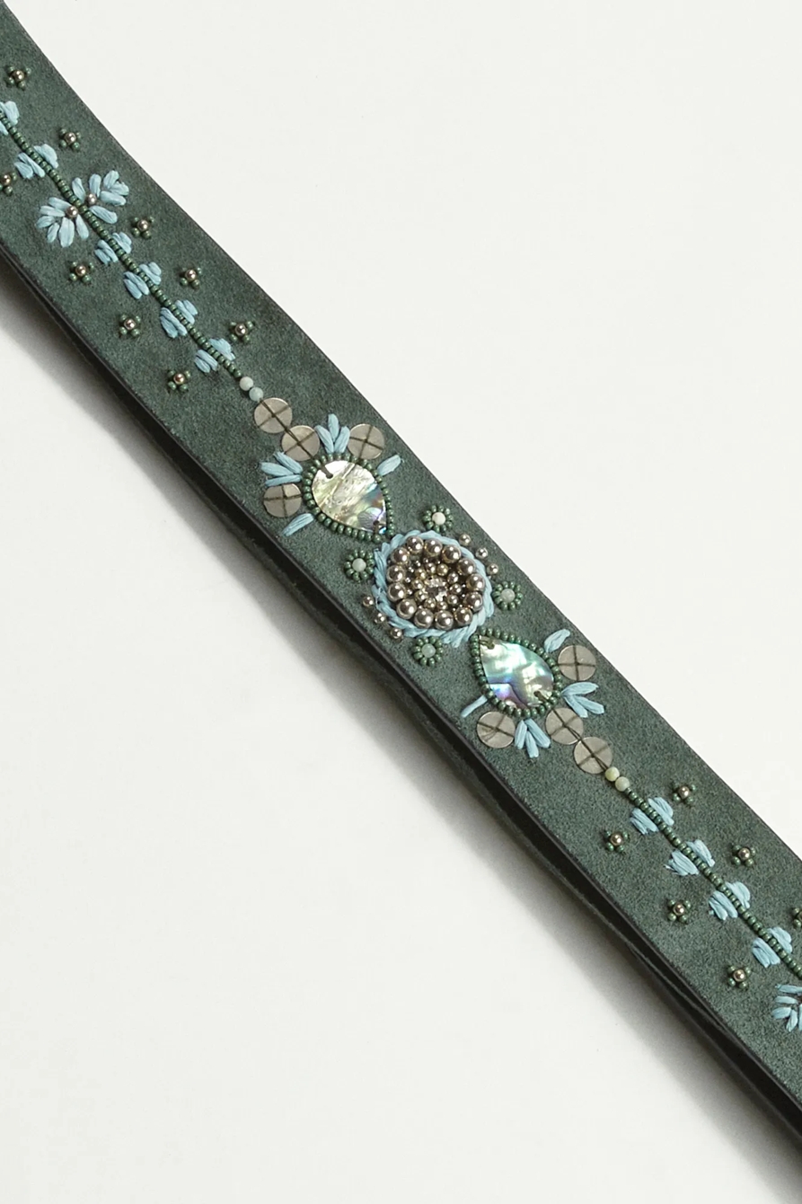 EMBELLISHED LEATHER WRAP BELT, image 2