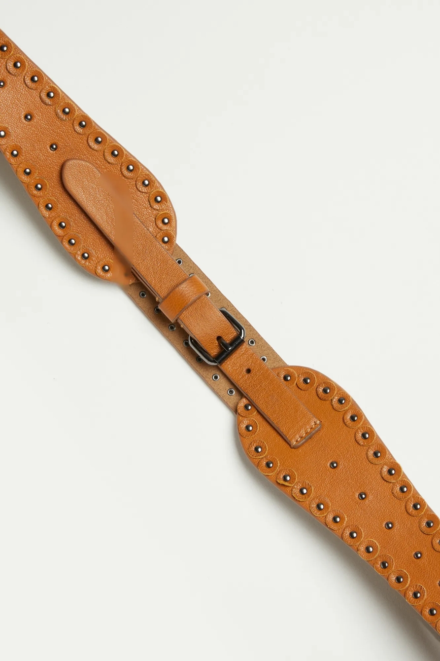 STUDDED LEATHER WRAP BELT, image 2