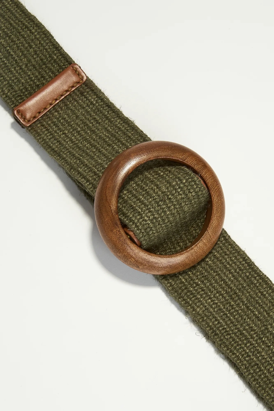 OLIVE WOVEN BELT, image 2