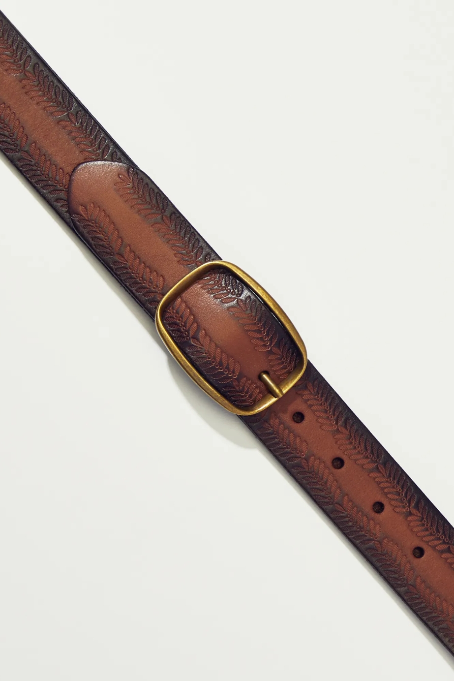 EMBOSSED EDGE LEATHER BELT, image 2
