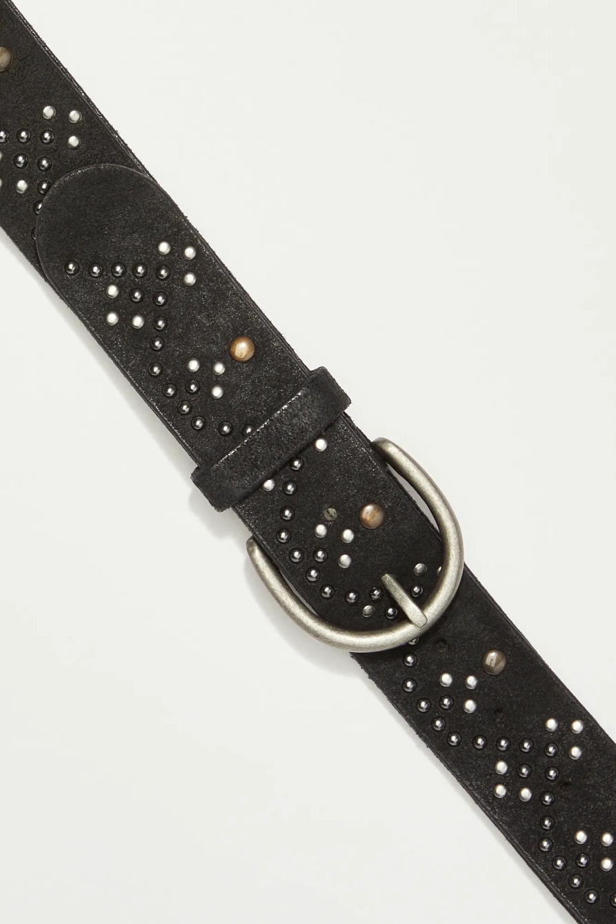 STUD PATTERN SUEDE BELT, image 2