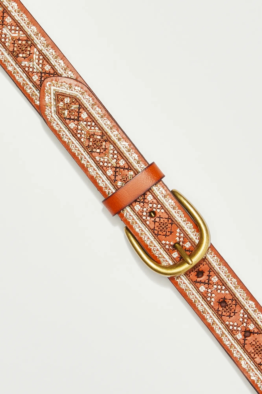 GOLD SHIMMER & EMBROIDERED BELT, image 2