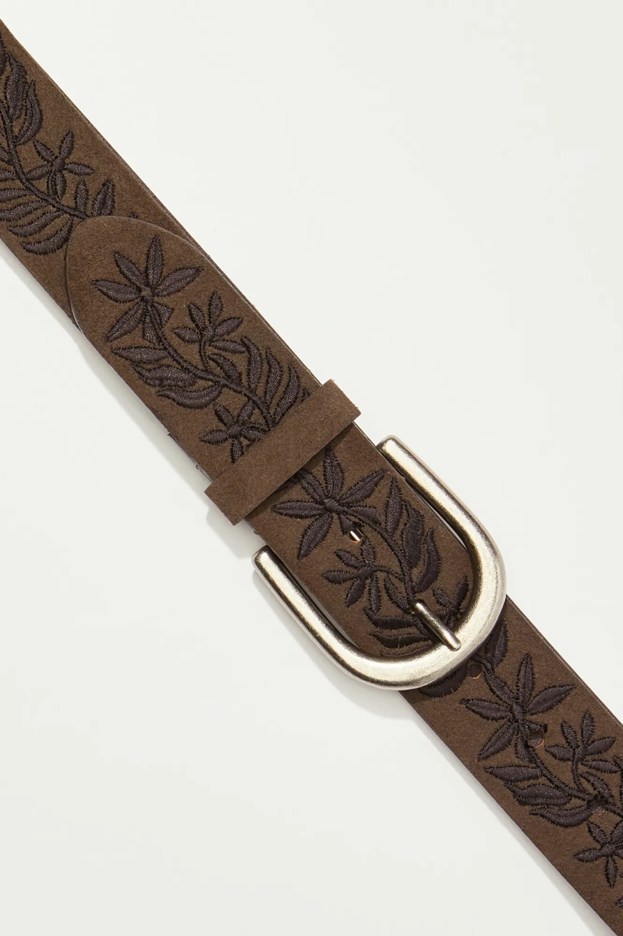 BLACK FLORAL EMBROIDERY BELT, image 2