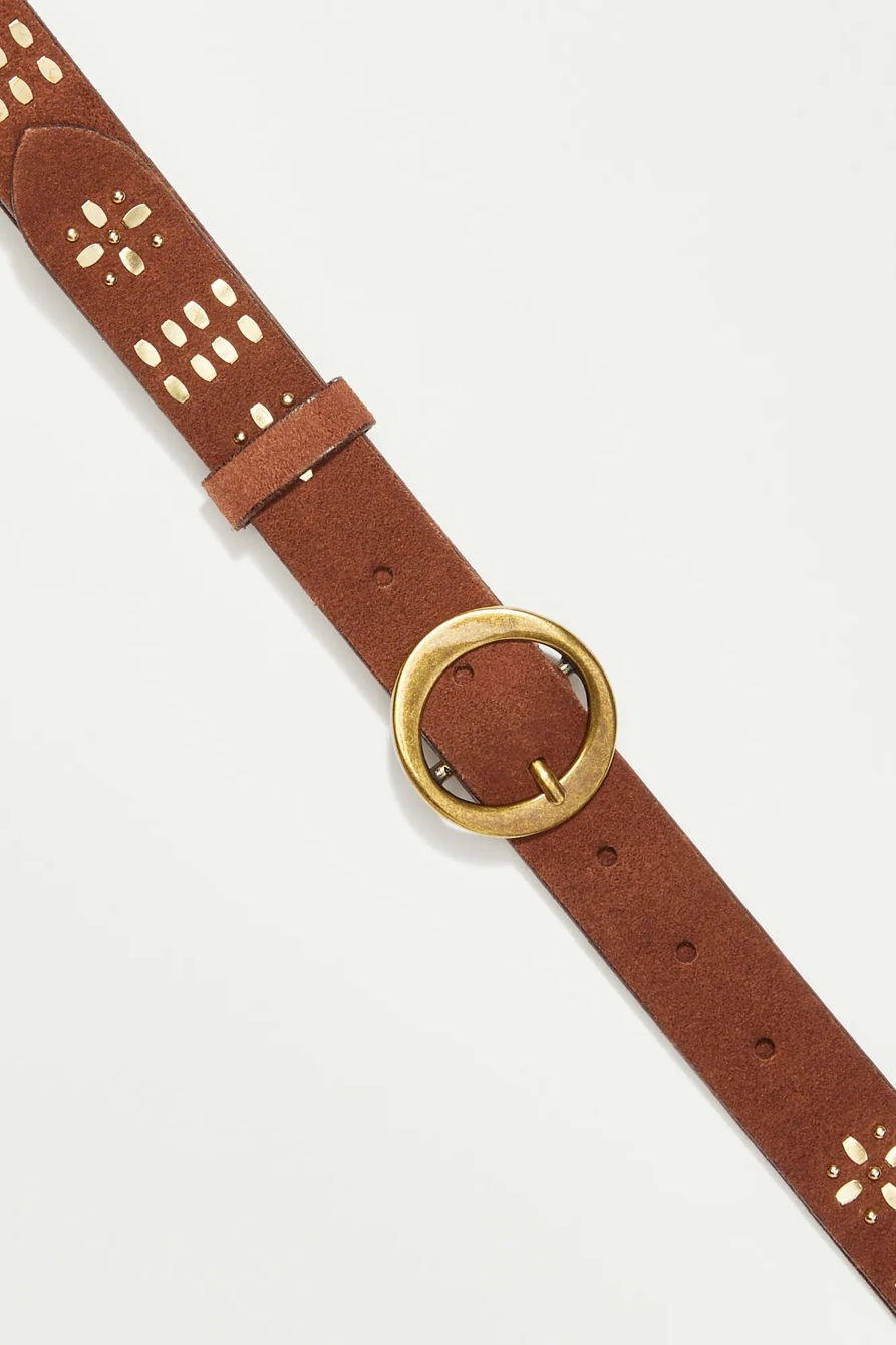 SUEDE FLOWER STUD BELT, image 2