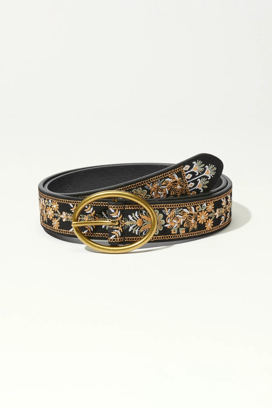 VINTAGE FLORAL EMBROIDERED BELT, image 1