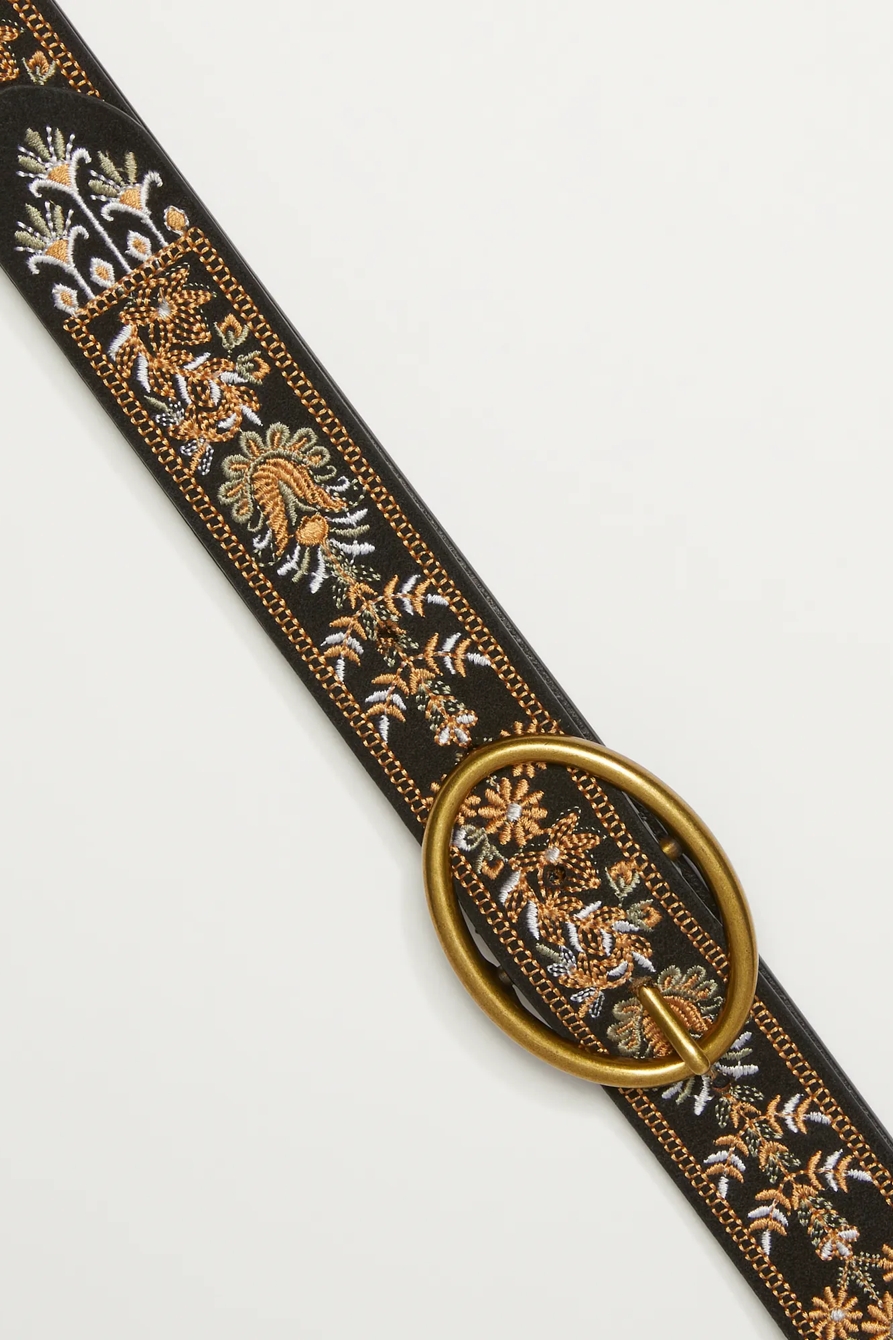 VINTAGE FLORAL EMBROIDERED BELT, image 2