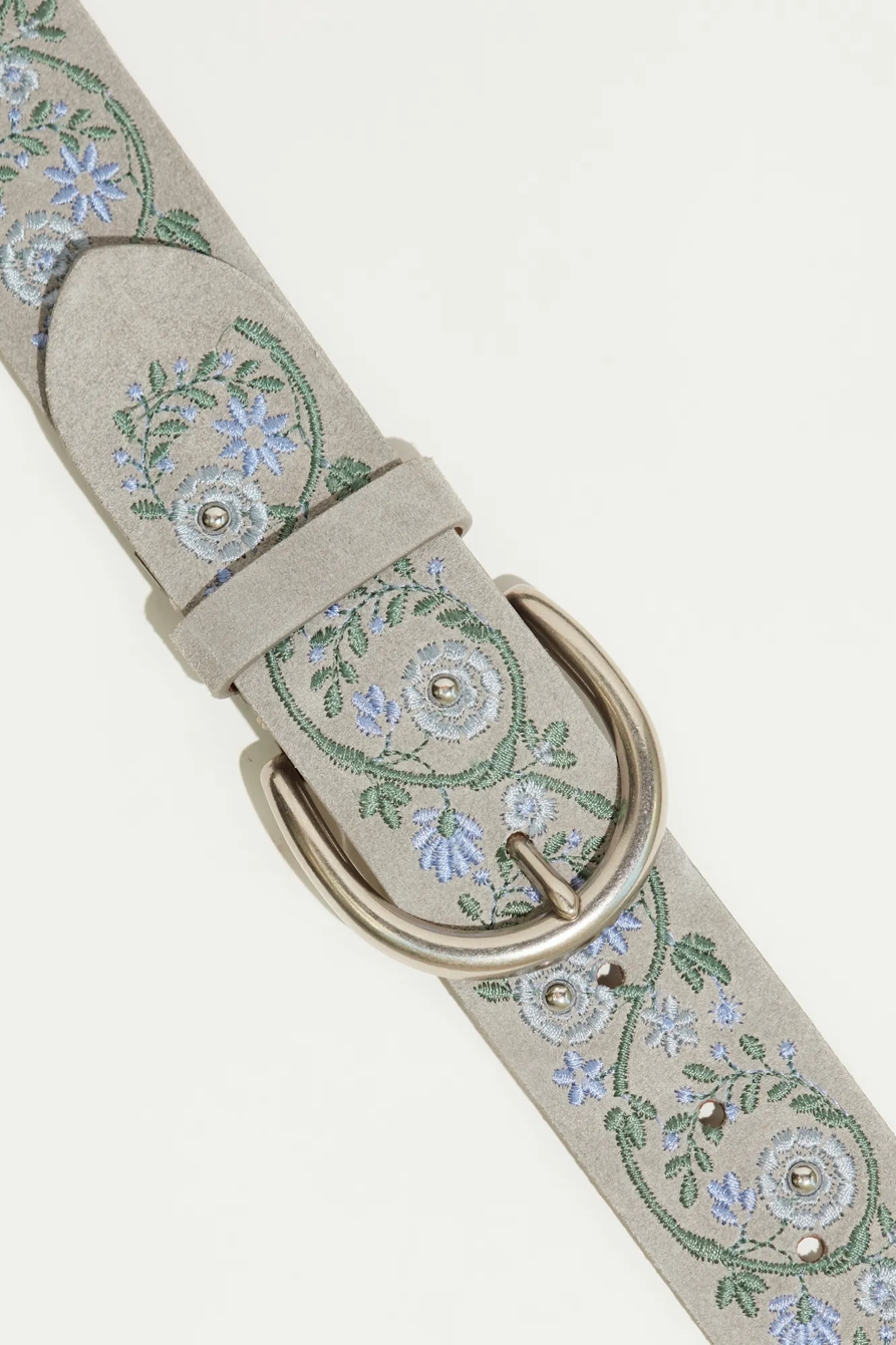 BLUE FLORAL EMBROIDERED BELT, image 2