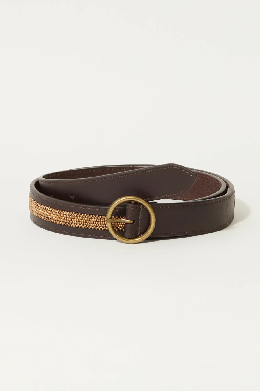 GOLD SHIMMER BEADED BELT, image 1