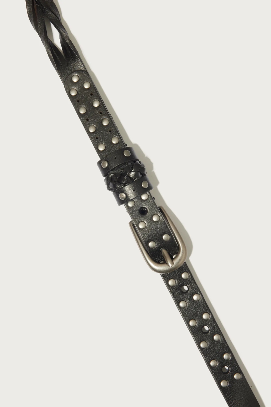 LEATHER TWIST AND STUD BELT, image 2