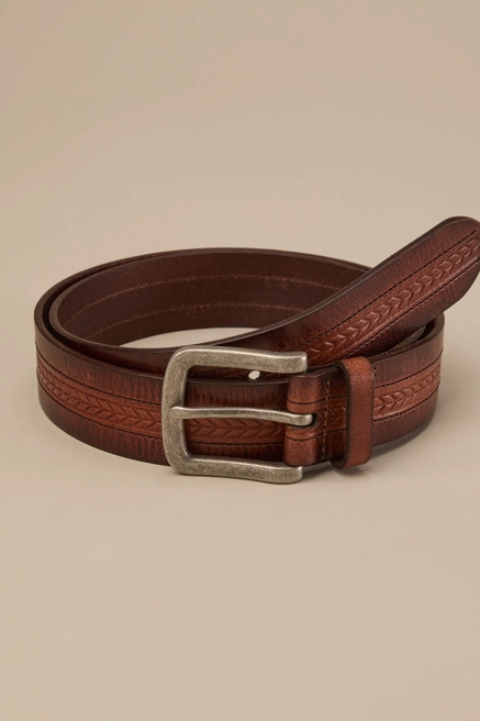 LEATHER CHEVRON BELT, image 1