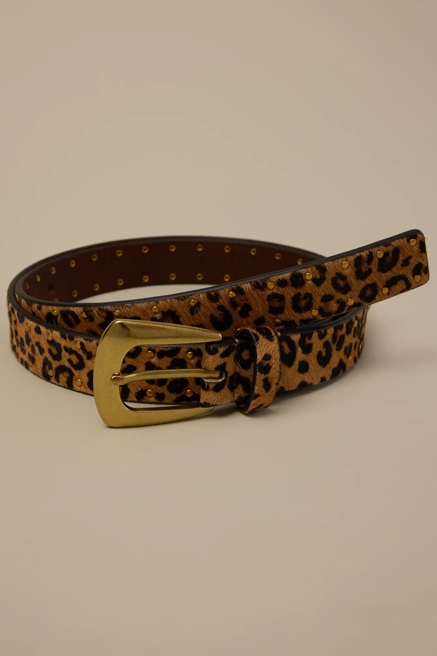 LEOPARD HAIRCALF BELT, image 1