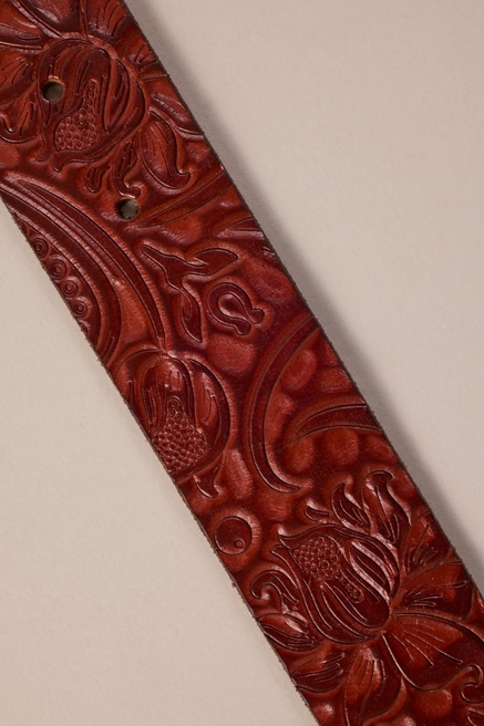 FLORAL WESTERN LEATHER BELT, image 2