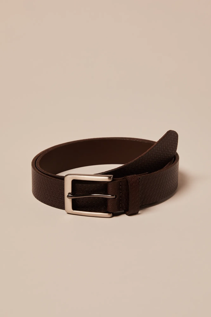 TEXTURED LEATHER BELT