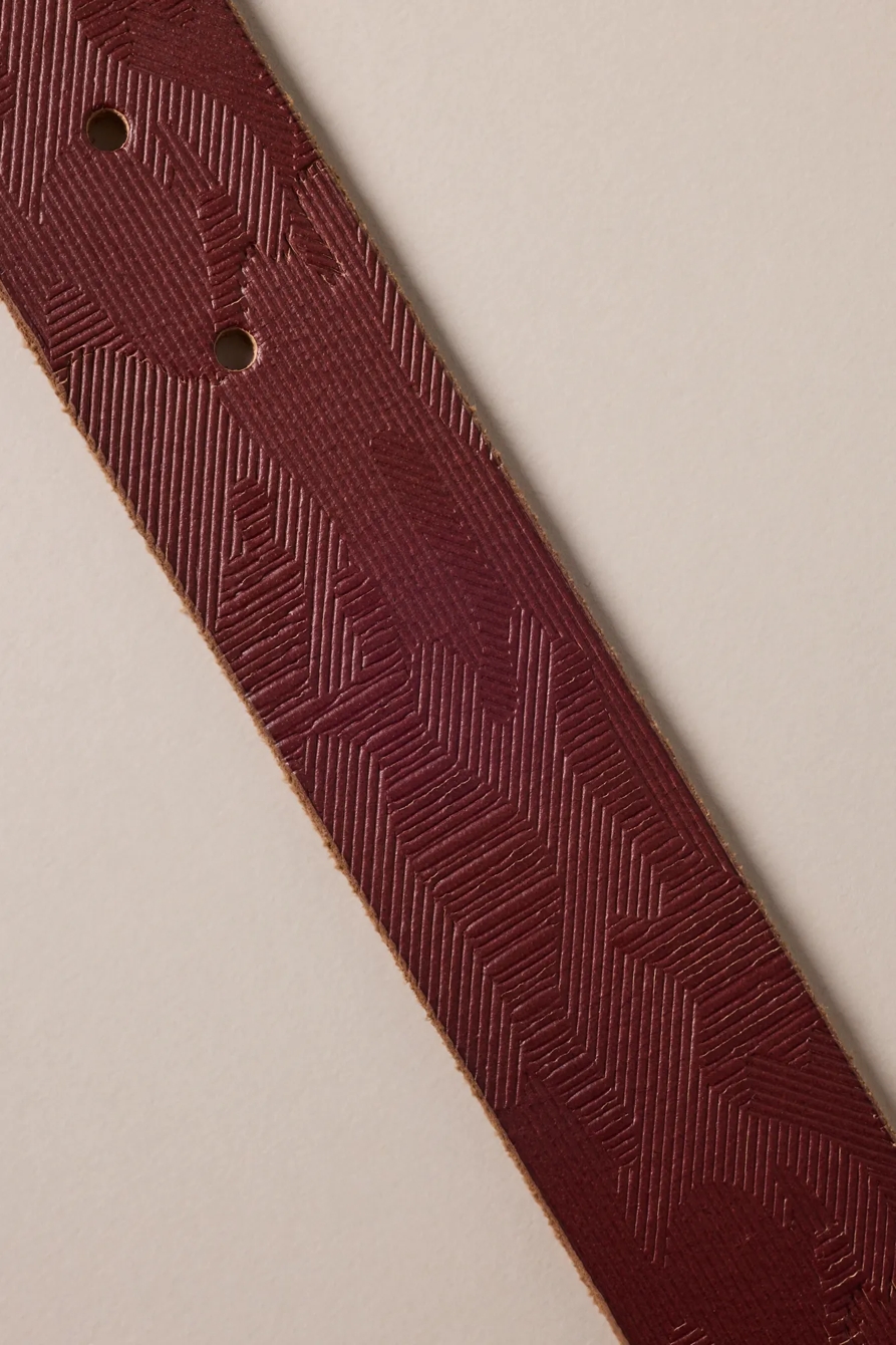 DEBOSSED CAMO PATTERN LEATHER BELT, image 2