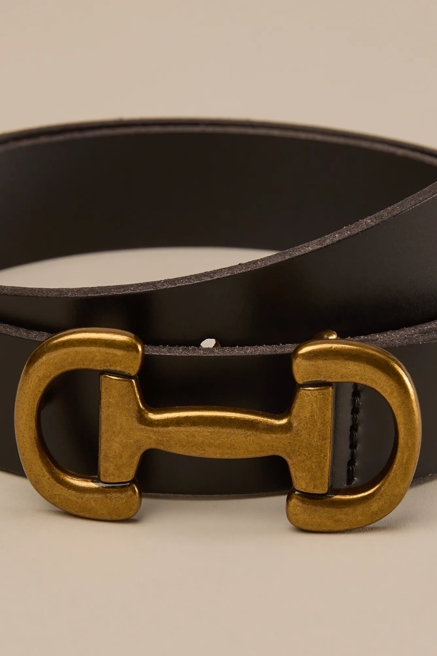 EQUESTRIAN BUCKLE LEATHER BELT, image 3