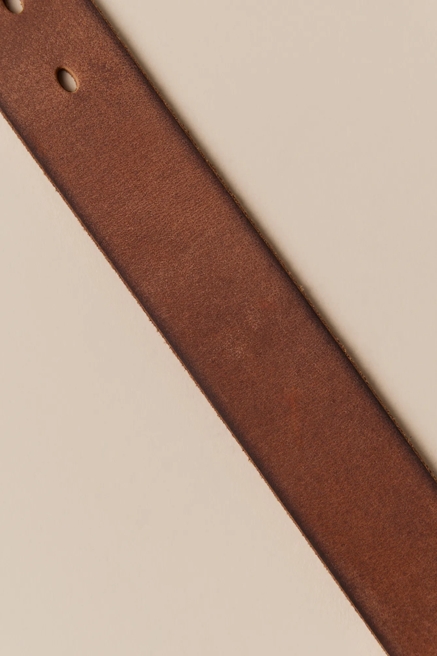 COVERED ROLLER BUCKLE LEATHER BELT, image 2