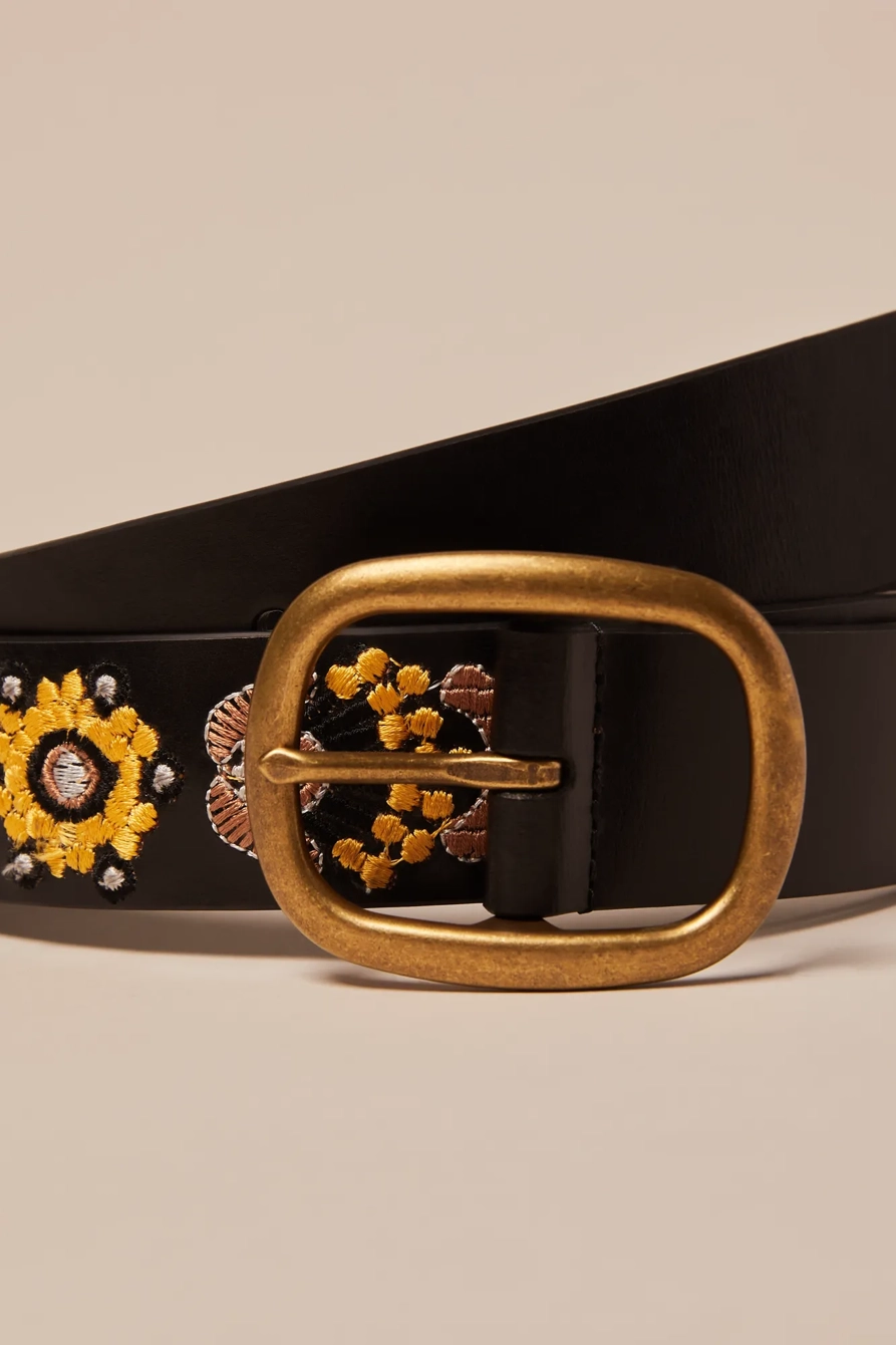 SEQUIN BEADED FLORAL BELT