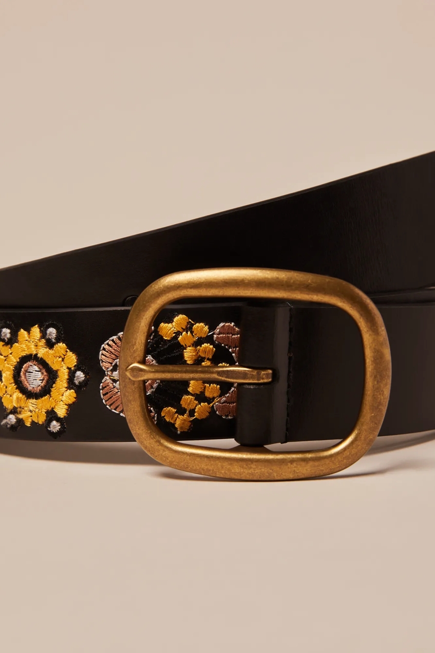 SEQUIN BEADED FLORAL BELT, image 2