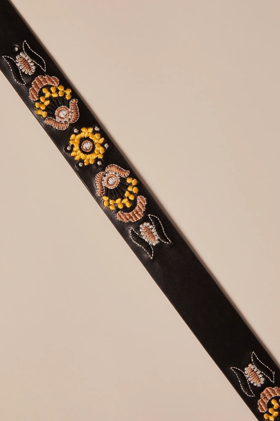 SEQUIN BEADED FLORAL BELT, image 3