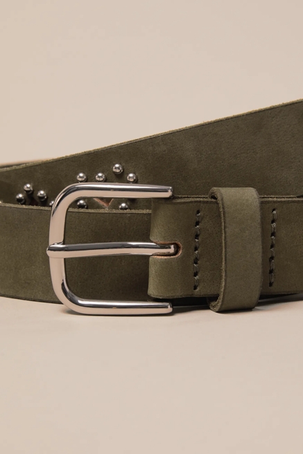 OLIVE SUEDE HEART BELT, image 3