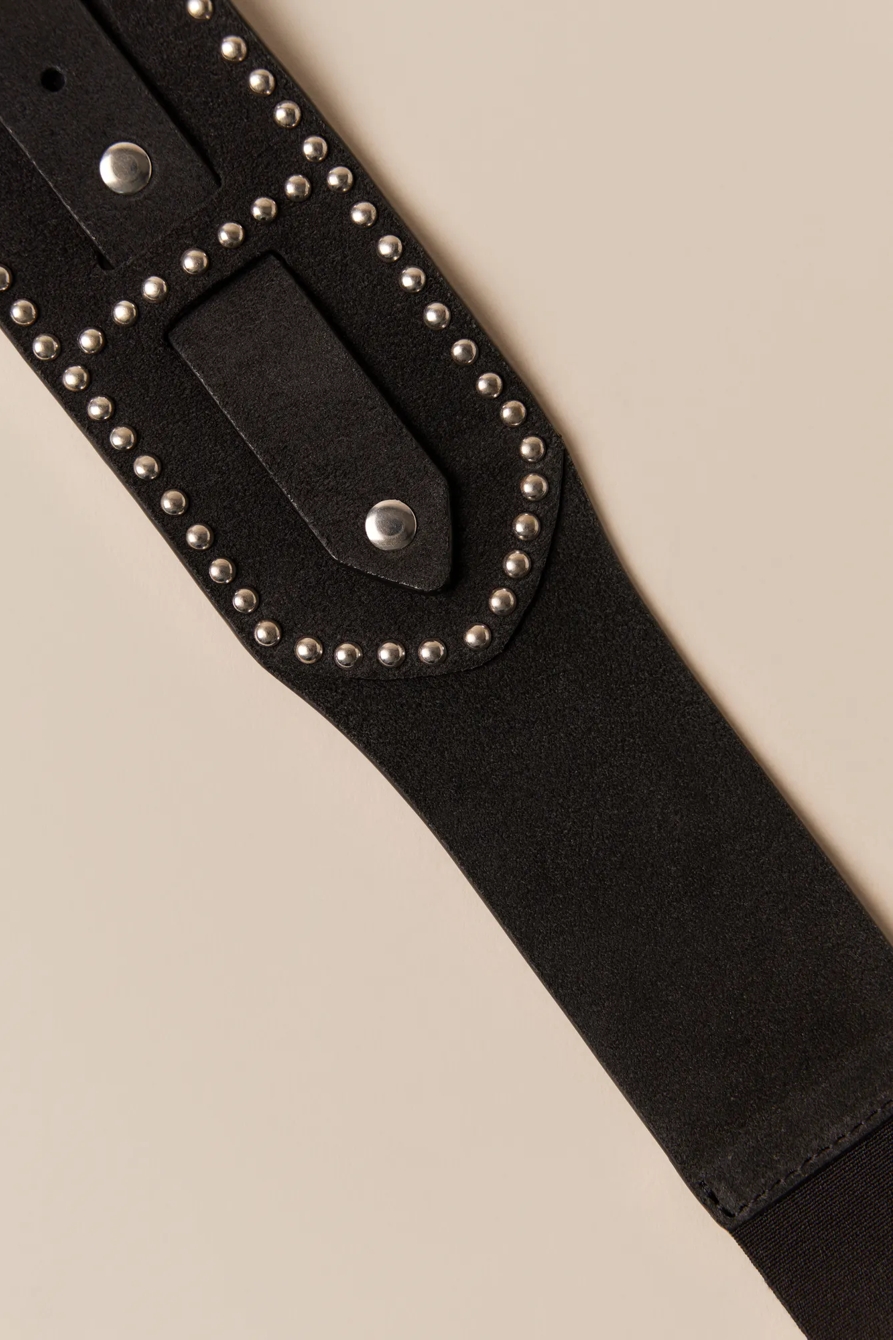 STUDDED SUEDE STRETCH BELT, image 2