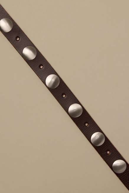 LEATHER BELT WITH OVERSIZED STUDDS, image 2