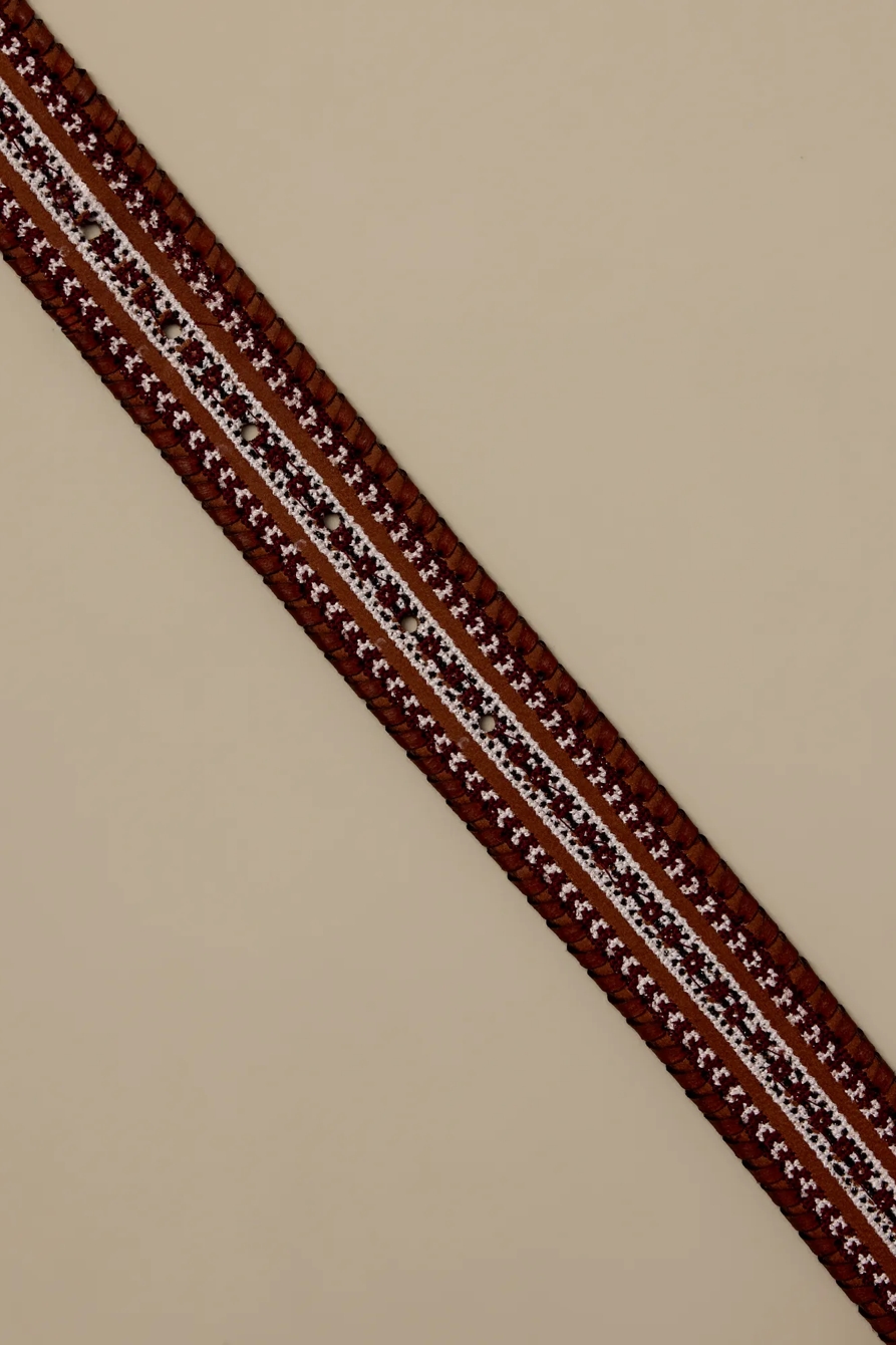 LEATHER LACED AND EMBROIDERED BELT, image 2