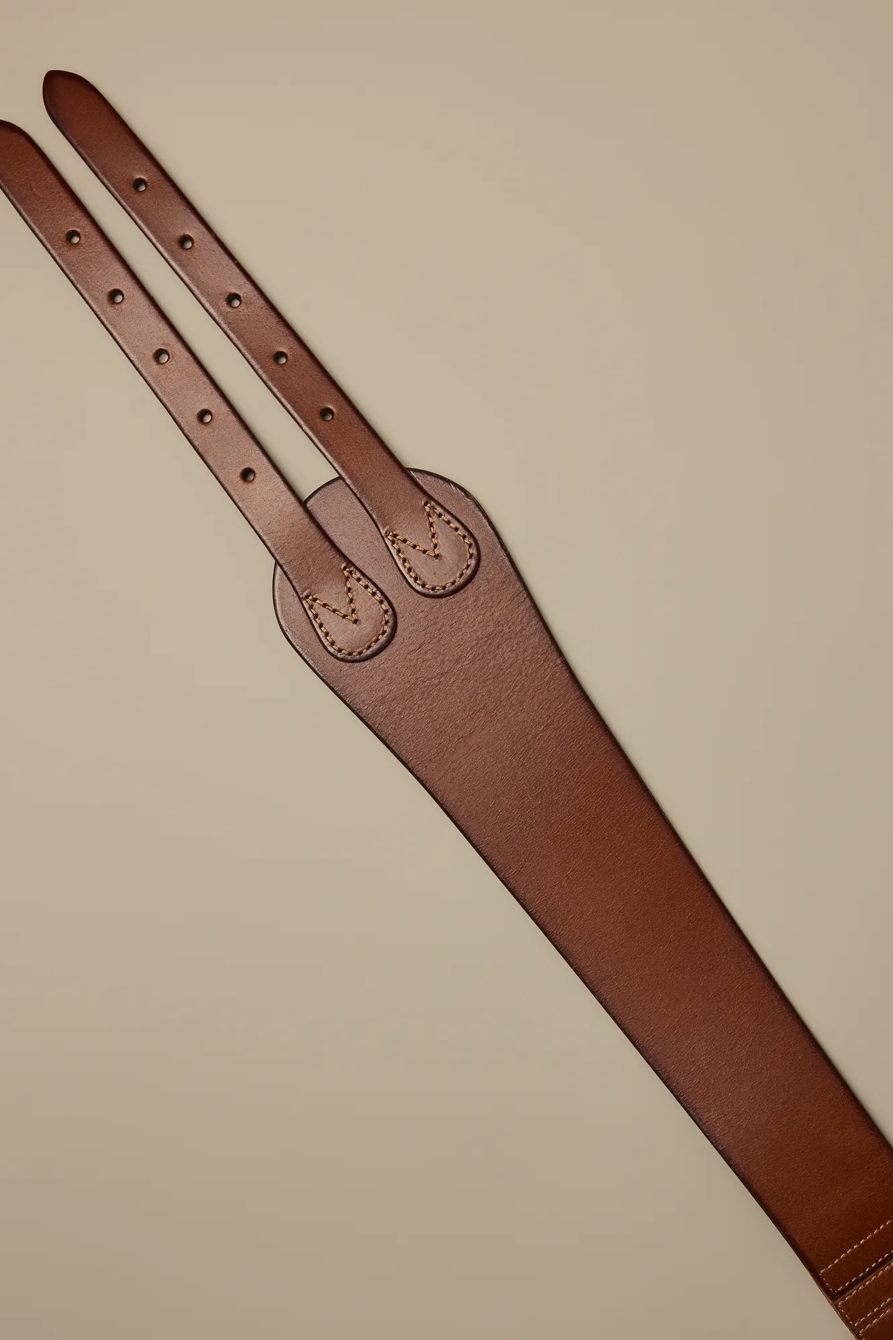 DOUBLE BUCKLE LEATHER STRETCH BELT, image 2