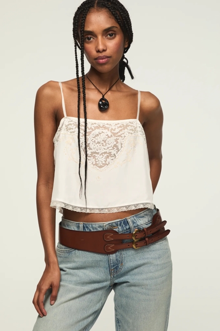 DOUBLE BUCKLE LEATHER STRETCH BELT, image 1