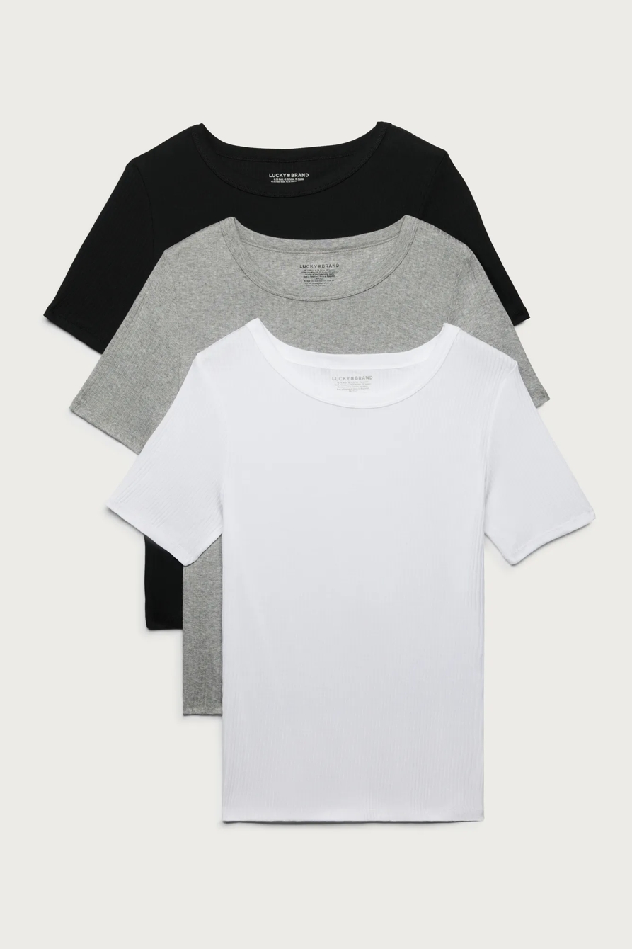 3 PACK MODAL COTTON CREW TEE, image 2