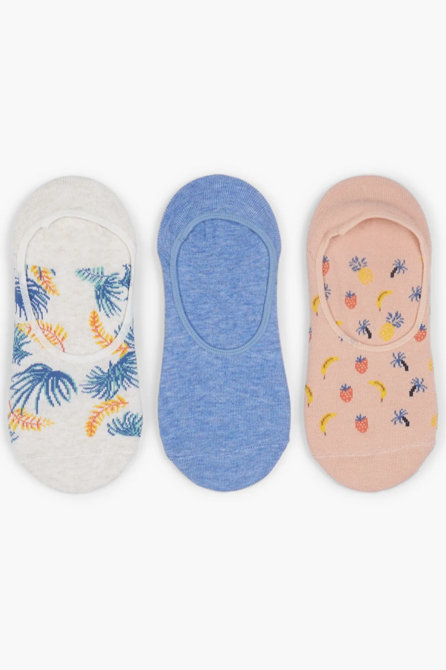3 PACK TROPICAL LINERS SOCKS, image 1